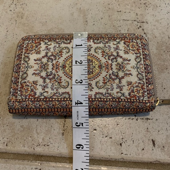 Boho Tapestry Oriental Rug Print Zip-Around Wallet - Accordion Organizer Clutch - Picture 4 of 7